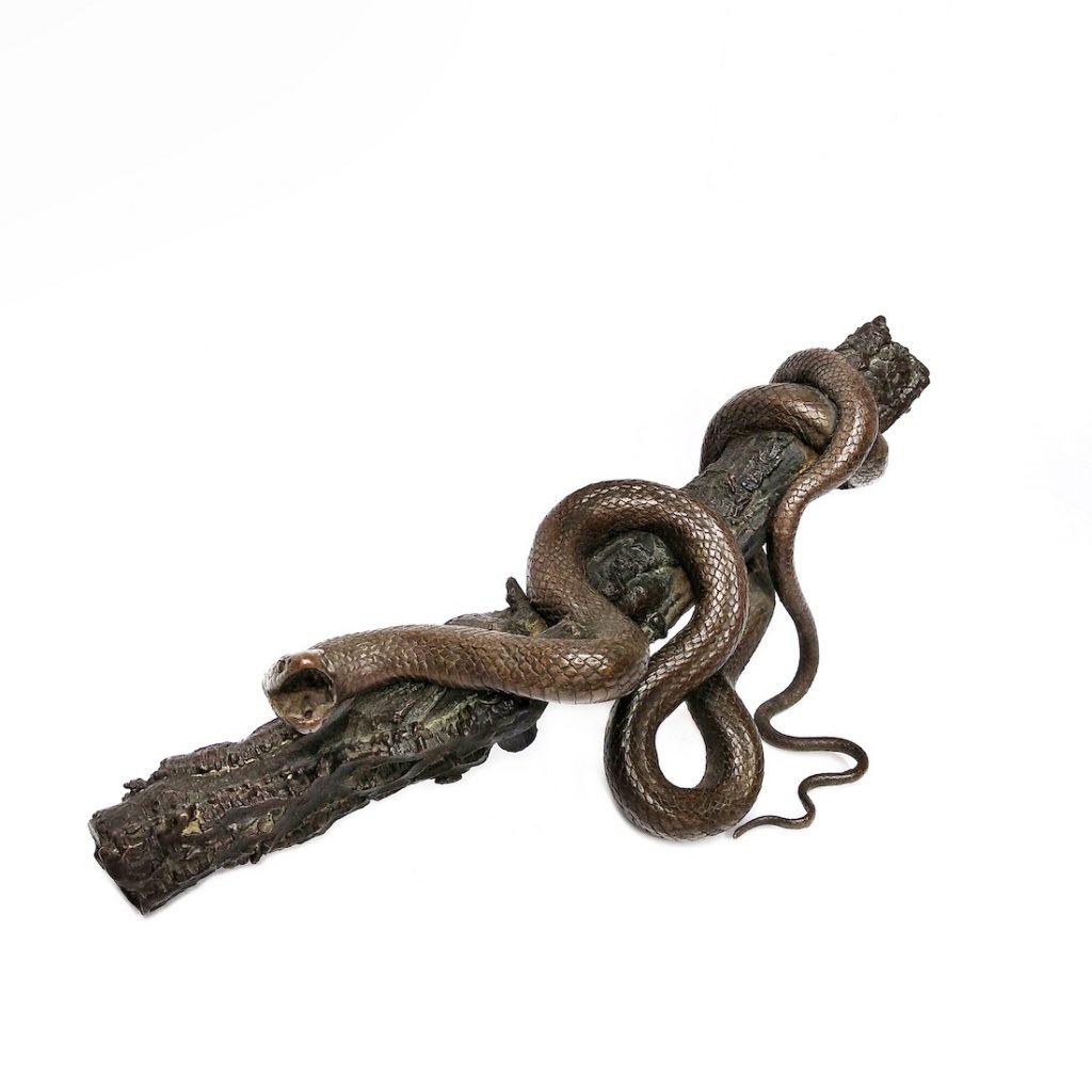 Bronze „Schlange auf einem Ast“