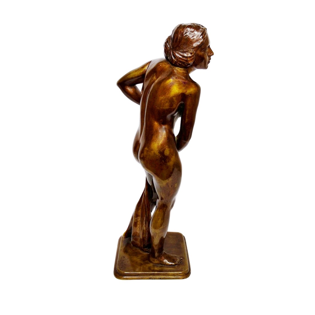 Nackte“ Bronzefigur, um 1909, von Carl Brose (1880 – 1914)